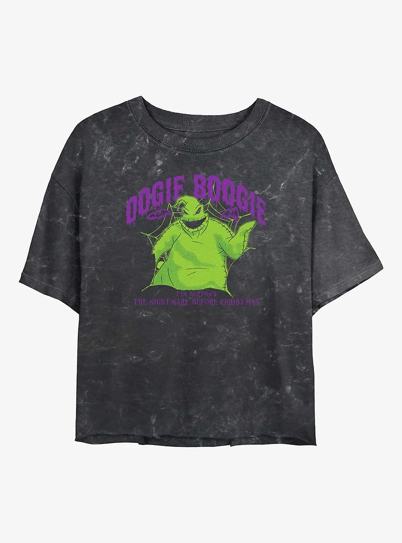 Disney The Nightmare Before Christmas Collegiate Oogie Mineral Wash Womens Crop T-Shirt