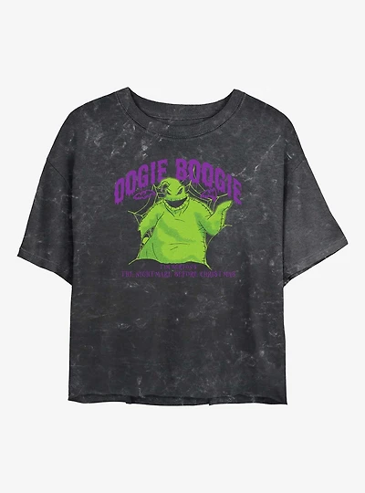 Disney The Nightmare Before Christmas Collegiate Oogie Mineral Wash Womens Crop T-Shirt