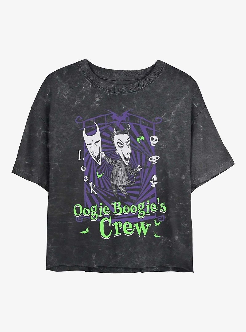 Disney The Nightmare Before Christmas Boogies Crew Lock Mineral Wash Womens Crop T-Shirt