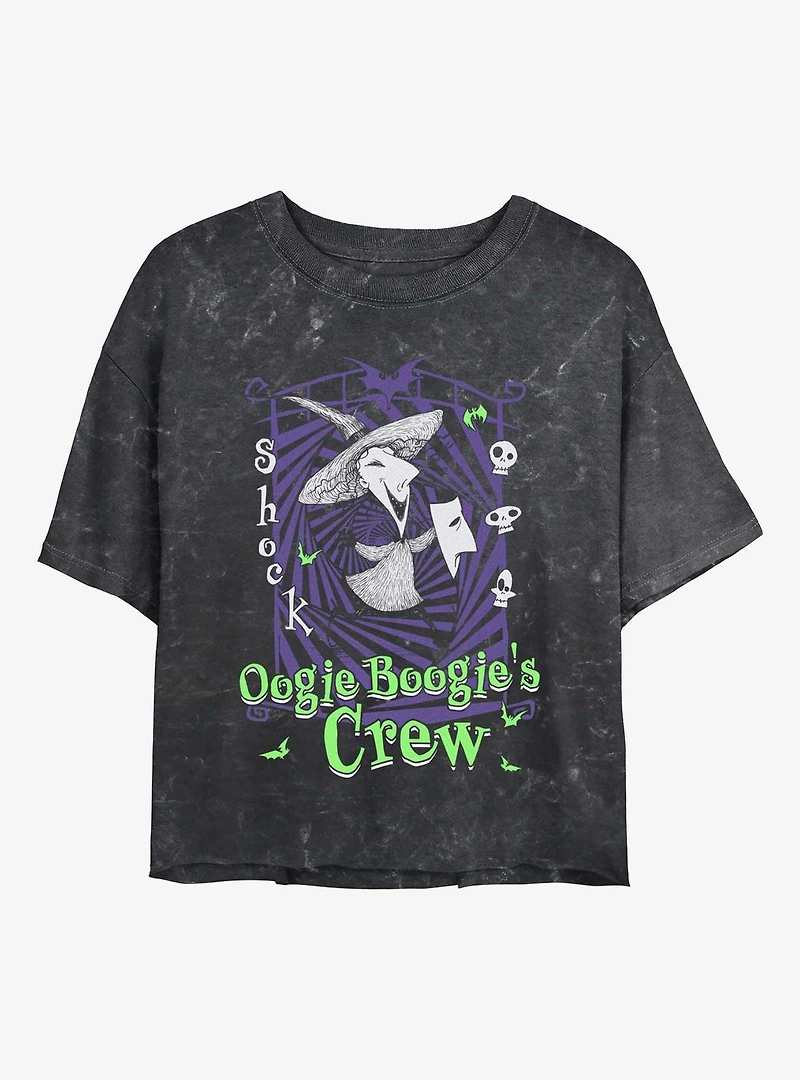 Disney The Nightmare Before Christmas Boogies Crew Shock Mineral Wash Womens Crop T-Shirt