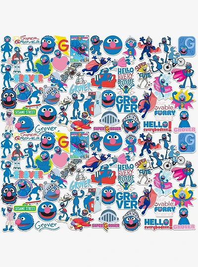 Sesame Street Grover 100ct Vinyl Stickers Variety Pack