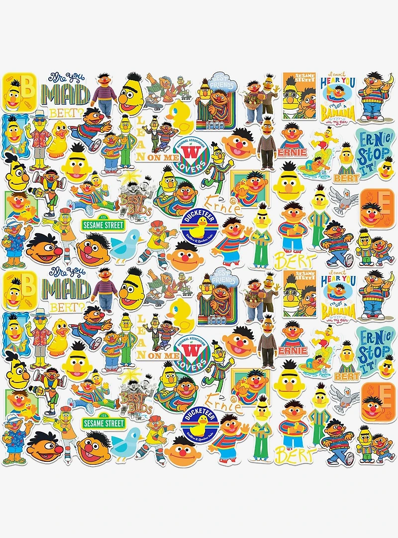 Sesame Street Bert & Ernie 100ct Vinyl Stickers Variety Pack