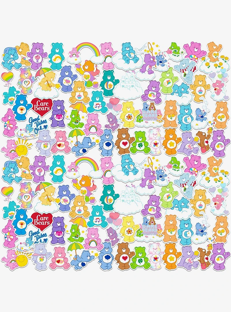 Care Bears Classic 100ct Vinyl Stickers Variety Pack
