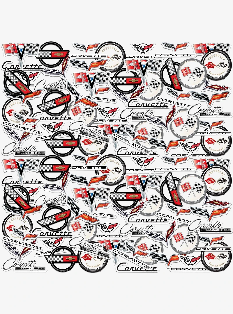 Chevrolet Corvette 100ct Vinyl Stickers Variety Pack