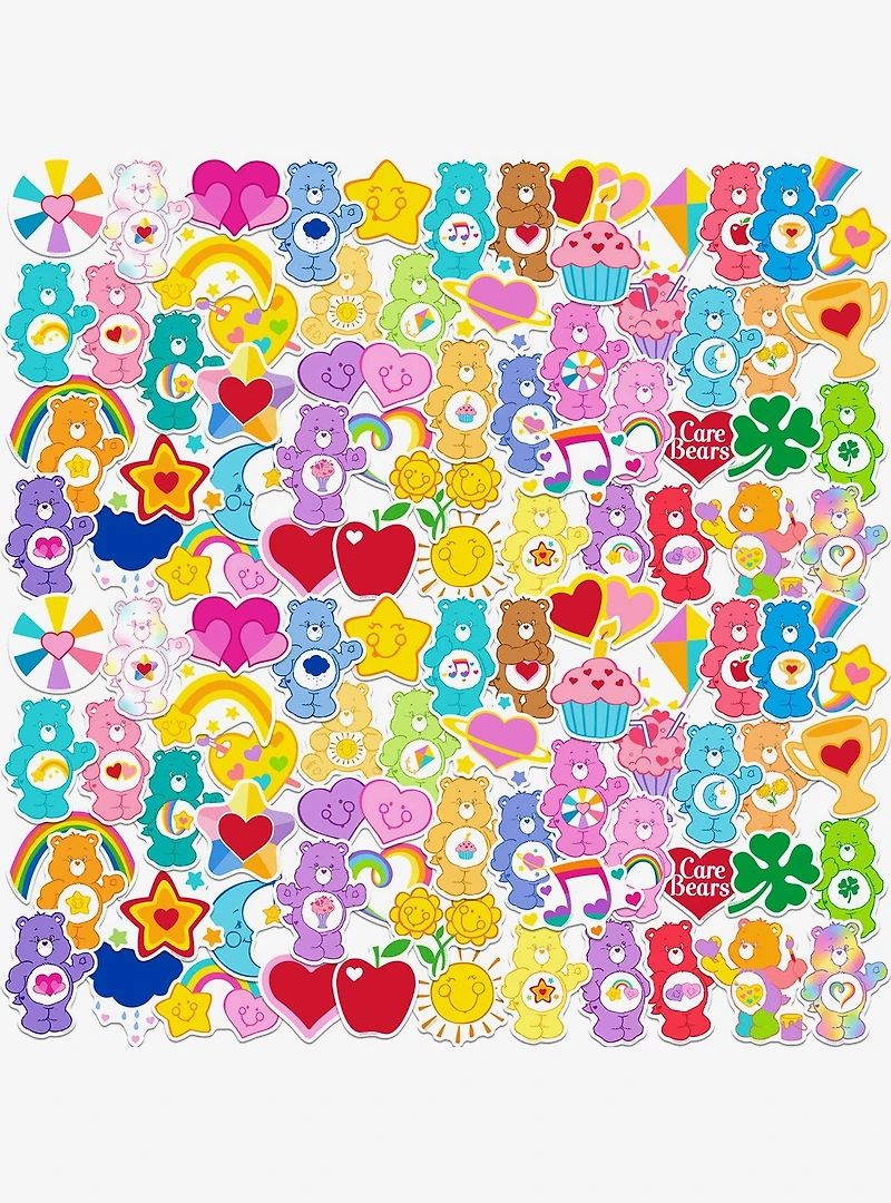 Care Bears and Tummy Emblems 100ct Vinyl Stickers Variety Pack