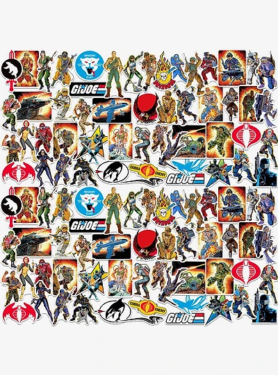 G.I. Joe Retro 100ct Vinyl Stickers Variety Pack