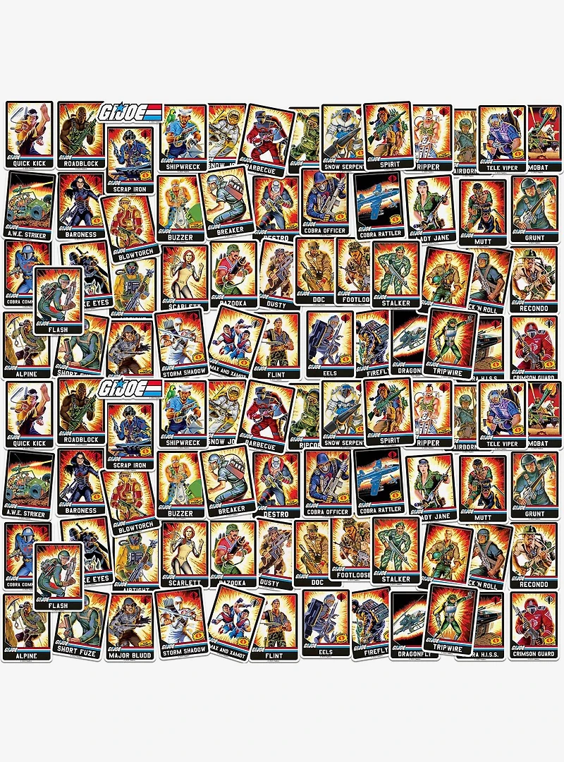 G.I. Joe Retro Card 100ct Vinyl Stickers Variety Pack