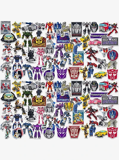 Transformers 100ct Vinyl Stickers Variety Pack