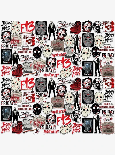 Friday the 13th 100ct Vinyl Stickers Variety Pack