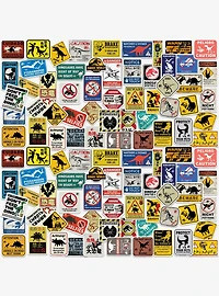 Jurassic World Caution Signs 100ct Vinyl Stickers Variety Pack