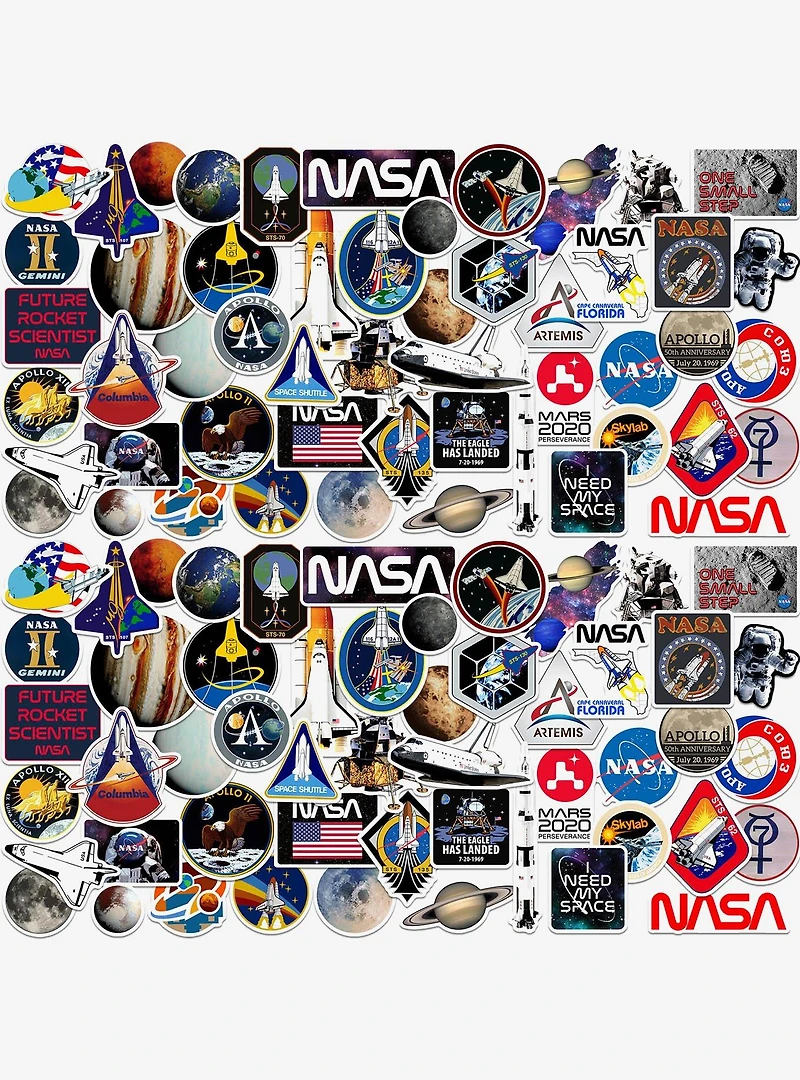 NASA Missions 100ct Vinyl Stickers Variety Pack