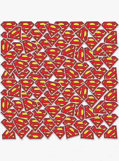 DC Comics Superman Shield Logo 100ct Vinyl Stickers Variety Pack