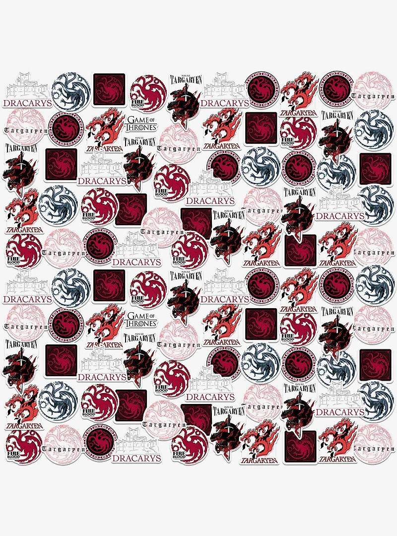 Game of Thrones House Targaryen 100ct Vinyl Stickers Variety Pack