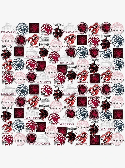 Game of Thrones House Targaryen 100ct Vinyl Stickers Variety Pack