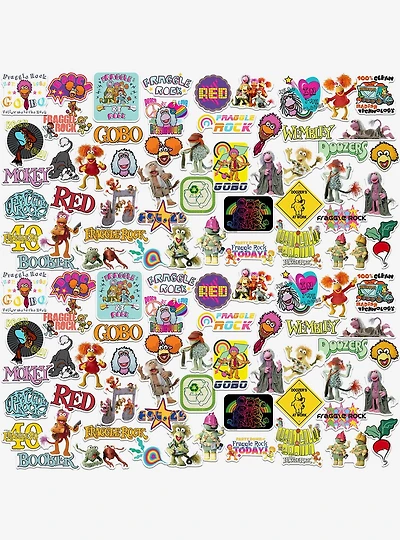Fraggle Rock 100ct Vinyl Stickers Variety Pack