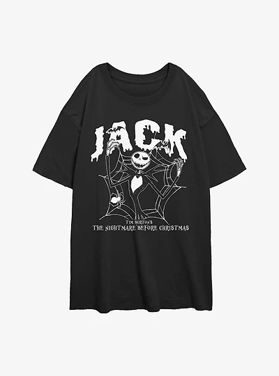 Disney The Nightmare Before Christmas Collegiate Jack Womens Oversized T-Shirt