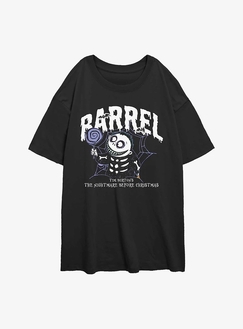 Disney The Nightmare Before Christmas Collegiate Barrel Womens Oversized T-Shirt