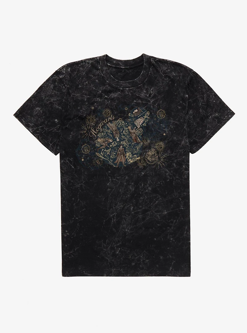Harry Potter Hogwarts Collage Mineral Wash T-Shirt