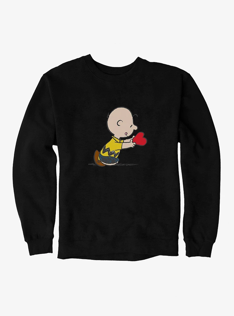 Peanuts Charlie Brown Valentine's Day Heart Card Sweatshirt