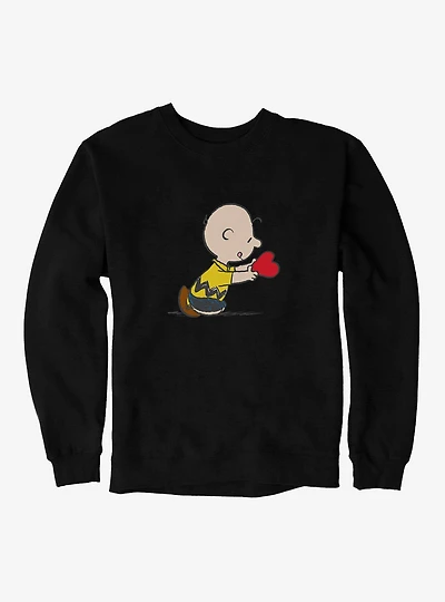 Peanuts Charlie Brown Valentine's Day Heart Card Sweatshirt