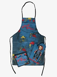 Chucky Good Guys Apron Oven Mitt And Pot Holder Set
