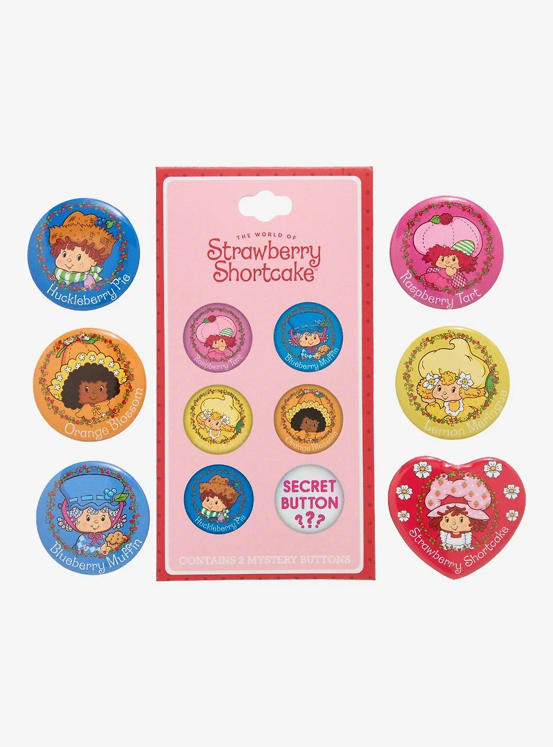 Strawberry Shortcake Characters Blind Bag Button Pin Set