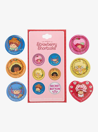 Strawberry Shortcake Characters Blind Bag Button Pin Set