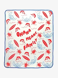 Disney Lilo & Stitch Ohana Means Family Allover Print Fleece Throw - BoxLunch Exclusive