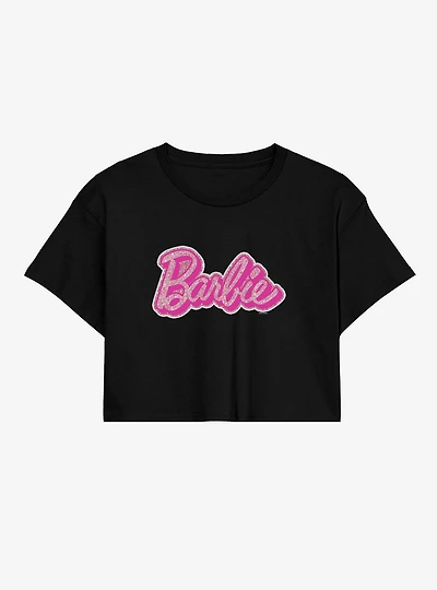 Barbie Glam Logo Womens Crop T-Shirt