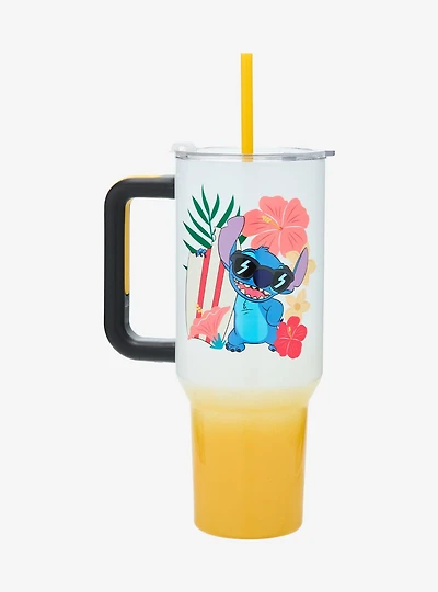 Disney Lilo & Stitch Ombré Floral Straw Tumbler with Handle