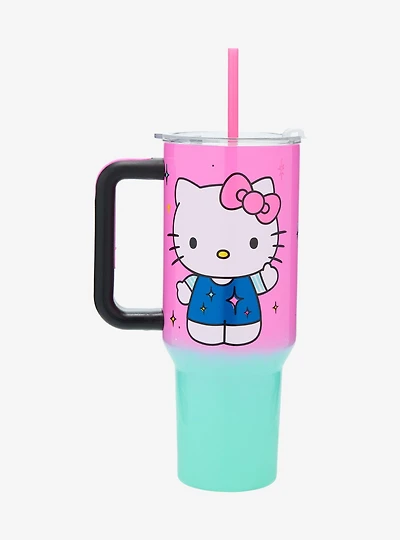 Sanrio Hello Kitty Sparkle Ombré Straw Tumbler with Handle