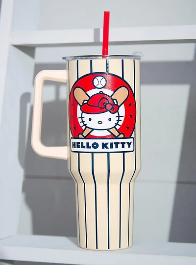 Sanrio Hello Kitty Baseball Straw Tumbler With Handle — BoxLunch Exclusive