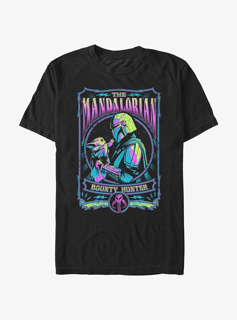 Star Wars The Mandalorian Bounty Hunter Neon T-Shirt