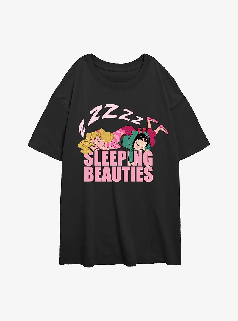 Disney Wreck It Ralph Sleeping Beauties Womens Oversized T-Shirt