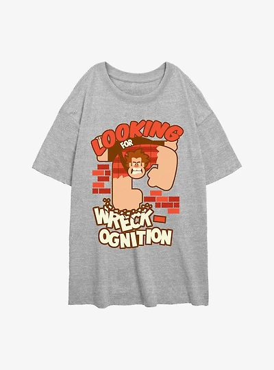 Disney Wreck It Ralph Looking For Wreck-Ognition Womens Oversized T-Shirt