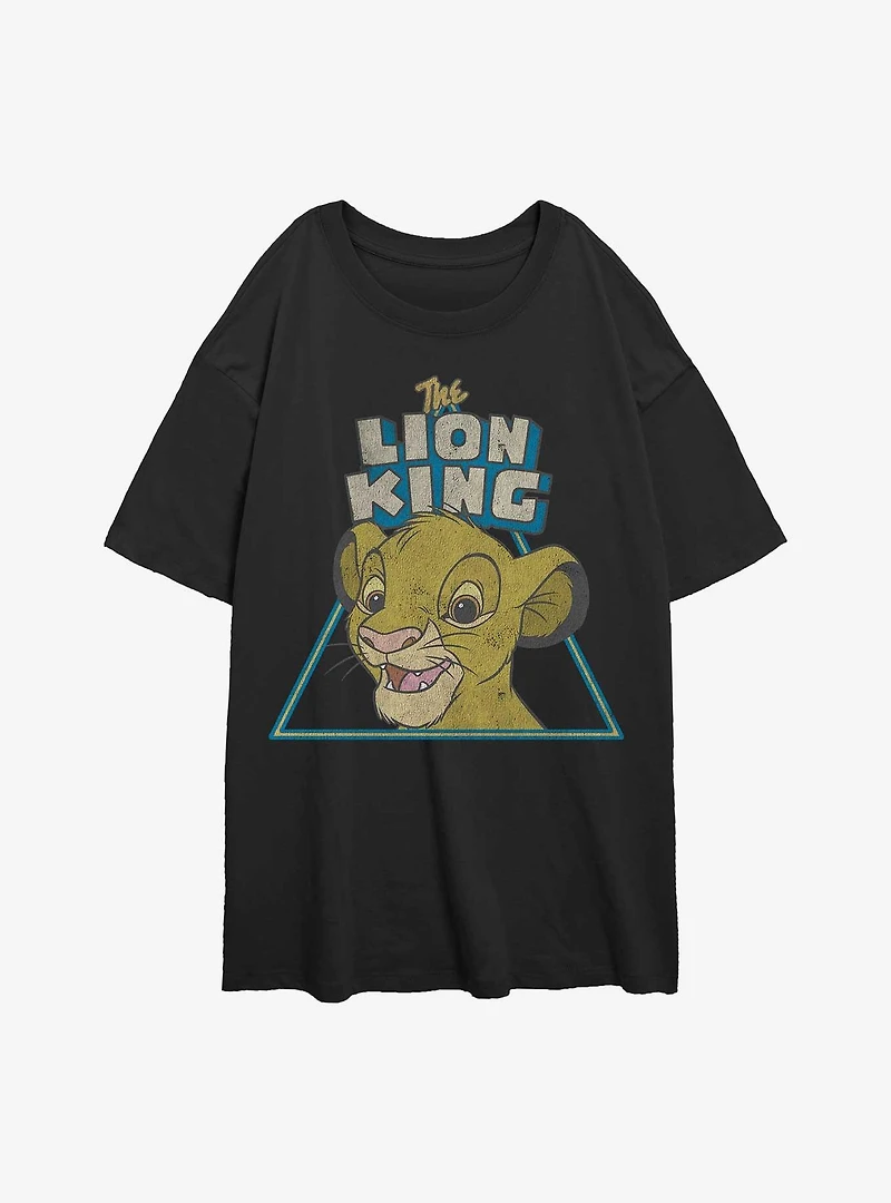 Disney The Lion King Simba Triangle Womens Oversized T-Shirt