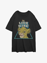 Disney The Lion King Simba Triangle Womens Oversized T-Shirt