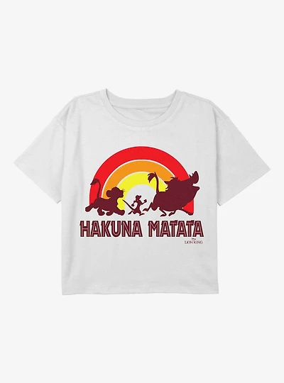 Disney The Lion King Hakuna Sunset Rainbow Youth Girls Boxy T-Shirt