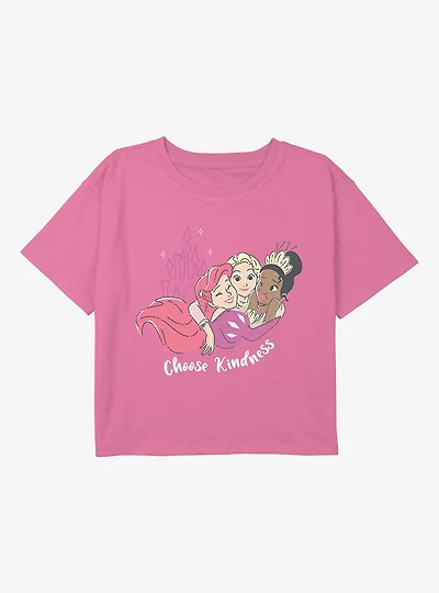 Disney Princesses Choose Kindness Youth Girls Boxy T-Shirt