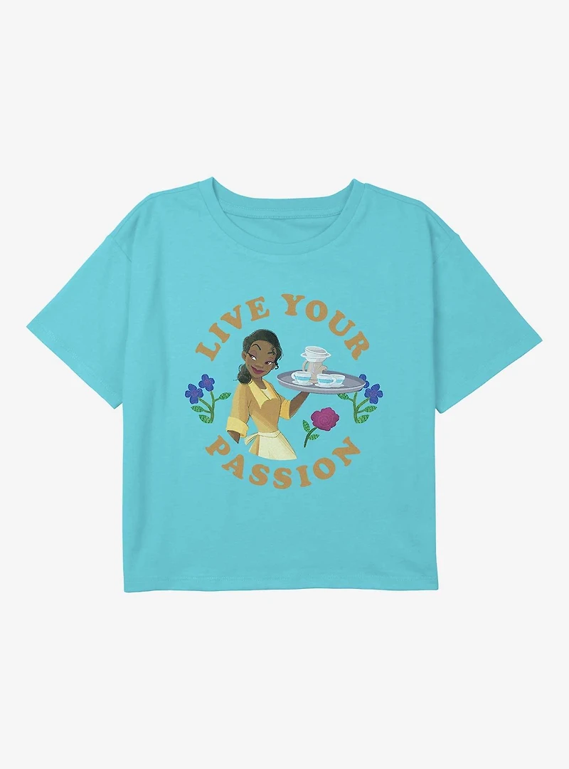 Disney The Princess And Frog Live Your Passion Youth Girls Boxy T-Shirt
