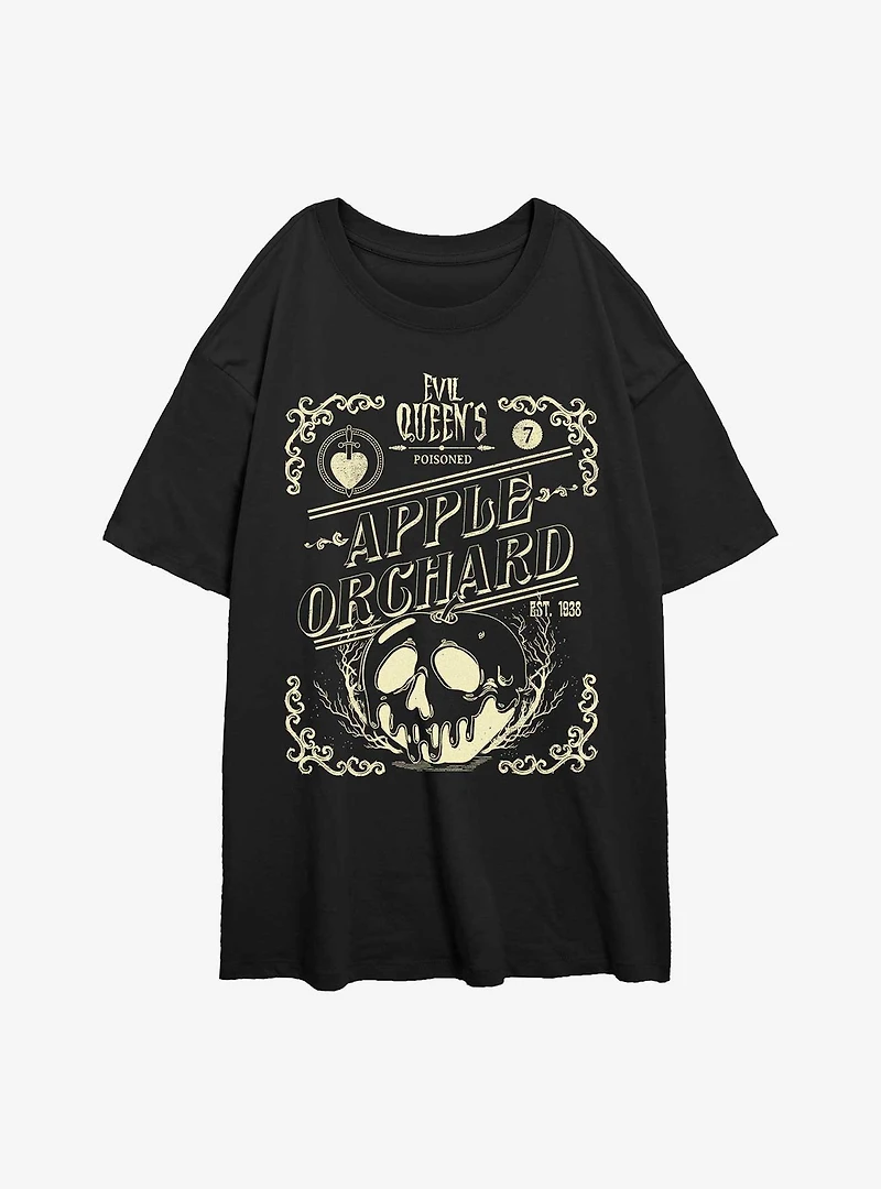 Disney Villains Evil Queen Apple Ochard Womens Oversized T-Shirt