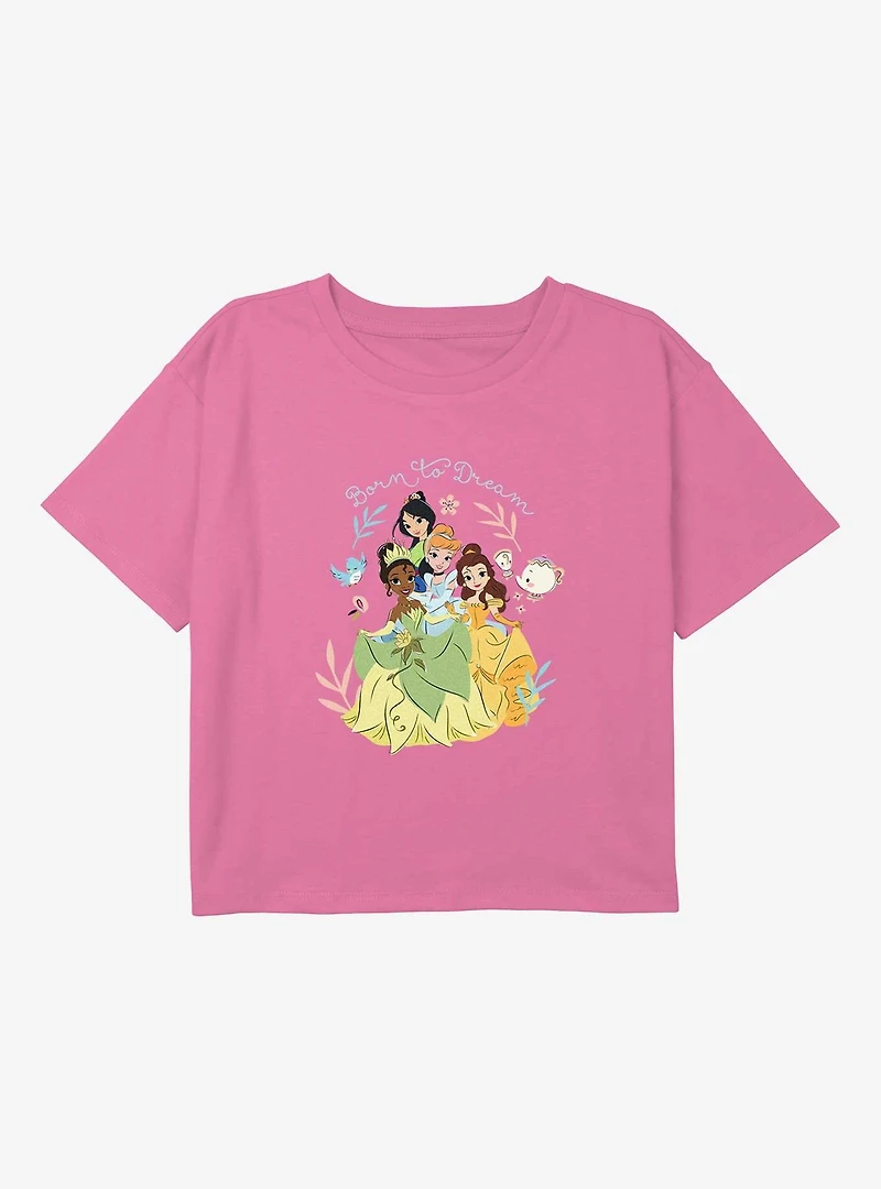 Disney Princesses Born To Dream Youth Girls Boxy T-Shirt