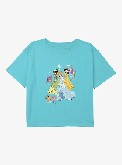 Disney Princesses Dreamers Youth Girls Boxy T-Shirt