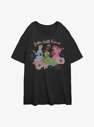 Disney Princesses Better With Friends Womens Oversized T-Shirt