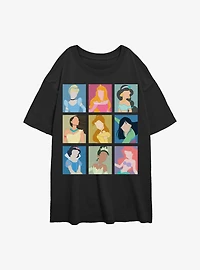 Disney Princesses 9 Faceless Womens Oversized T-Shirt