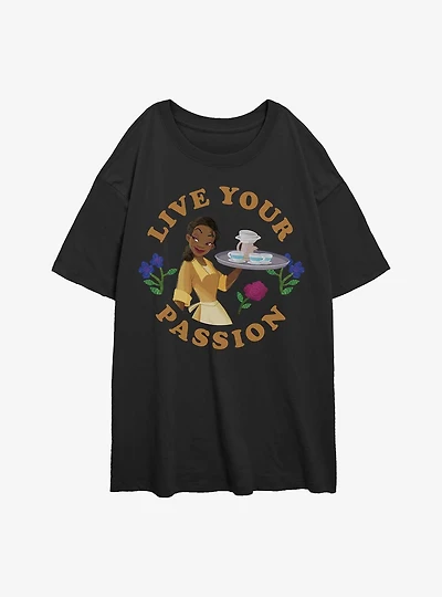Disney The Princess And Frog Live Your Passion Womens Oversized T-Shirt