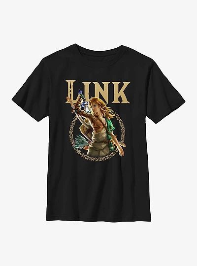The Legend Of Zelda Link Tears Kingdom Badge Youth T-Shirt