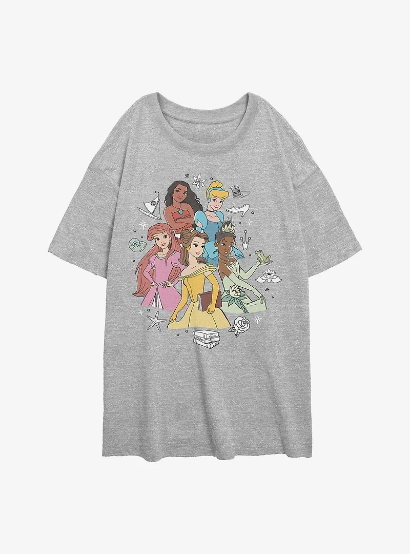 Disney Princesses Dream Team Assemble Womens Oversized T-Shirt