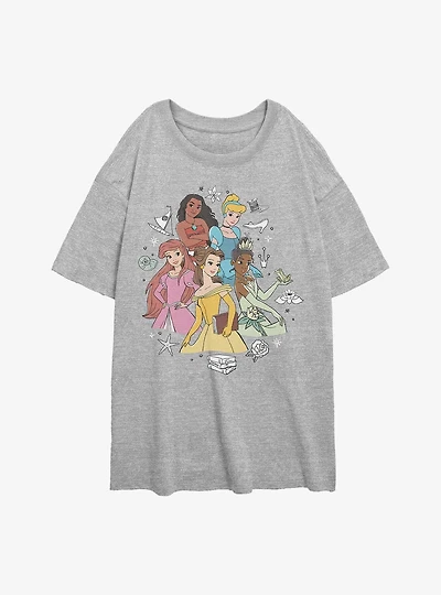 Disney Princesses Dream Team Assemble Womens Oversized T-Shirt