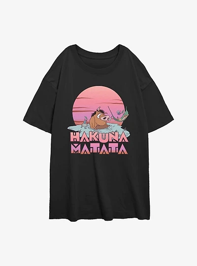Disney The Lion King Hakuna Matata Vacay Womens Oversized T-Shirt